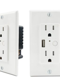 Tomacorriente placa doble con USB DuoTech