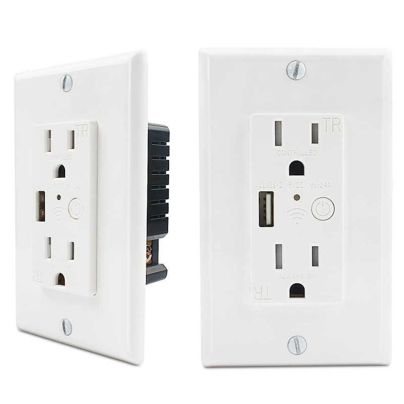 Tomacorriente placa doble con USB DuoTech